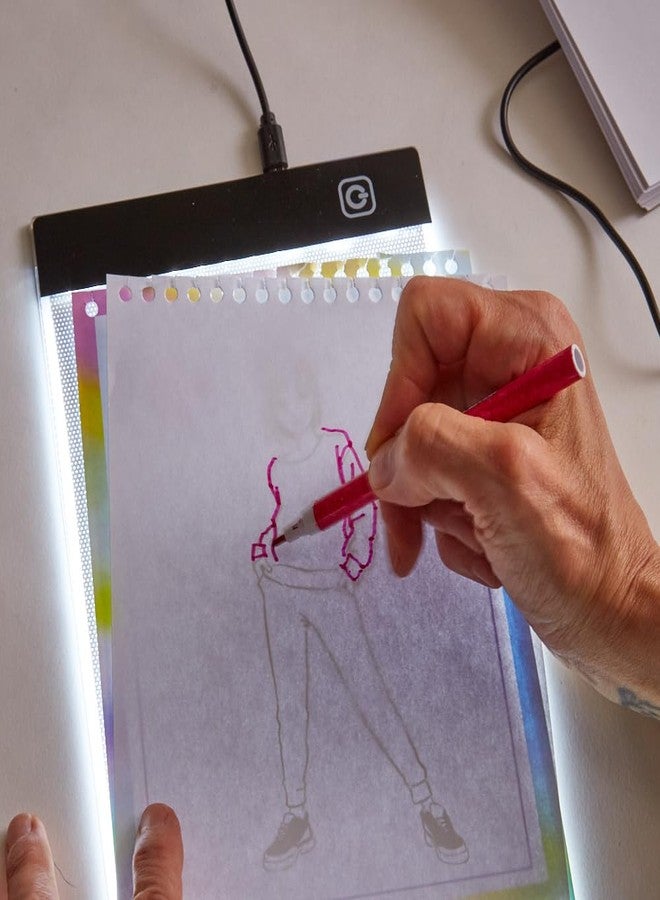 إنوفيتيف ديزاينز مجموعة أدوات الرسم والتتبع المضيئة لتصميم الأزياء من Innovative Designs Create N' Style، مجموعة أنشطة تلوين فنية للأطفال مع ملصقات وقوالب رسم. - Image 4